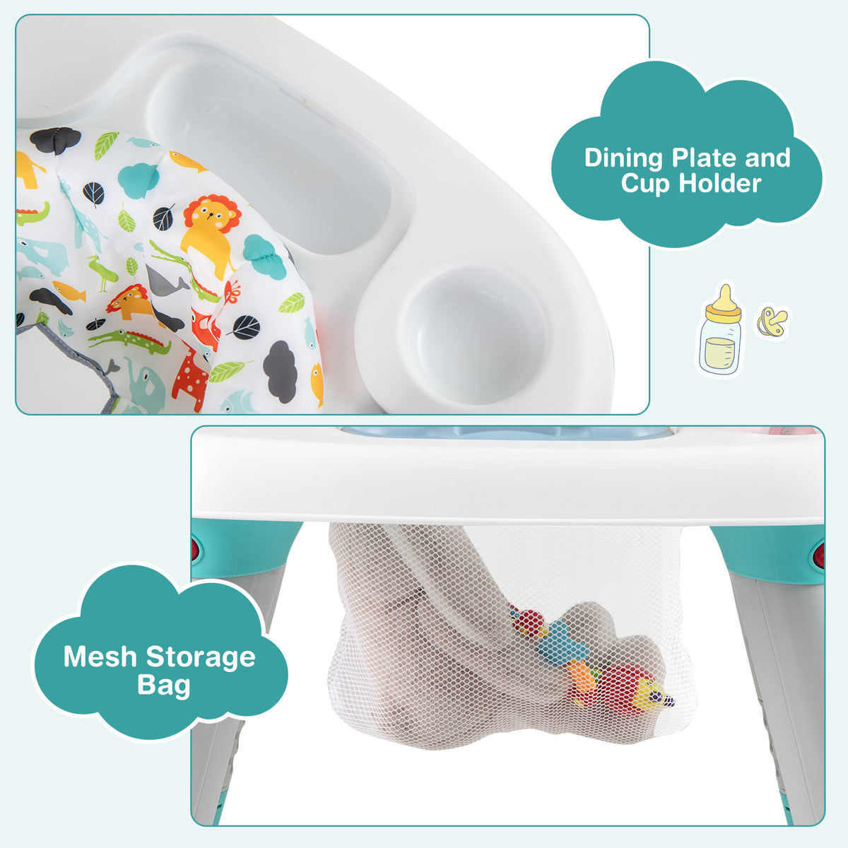 6-in-1 Baby Activity Center Infant Jumper with Adjustable Height & 360° Seat