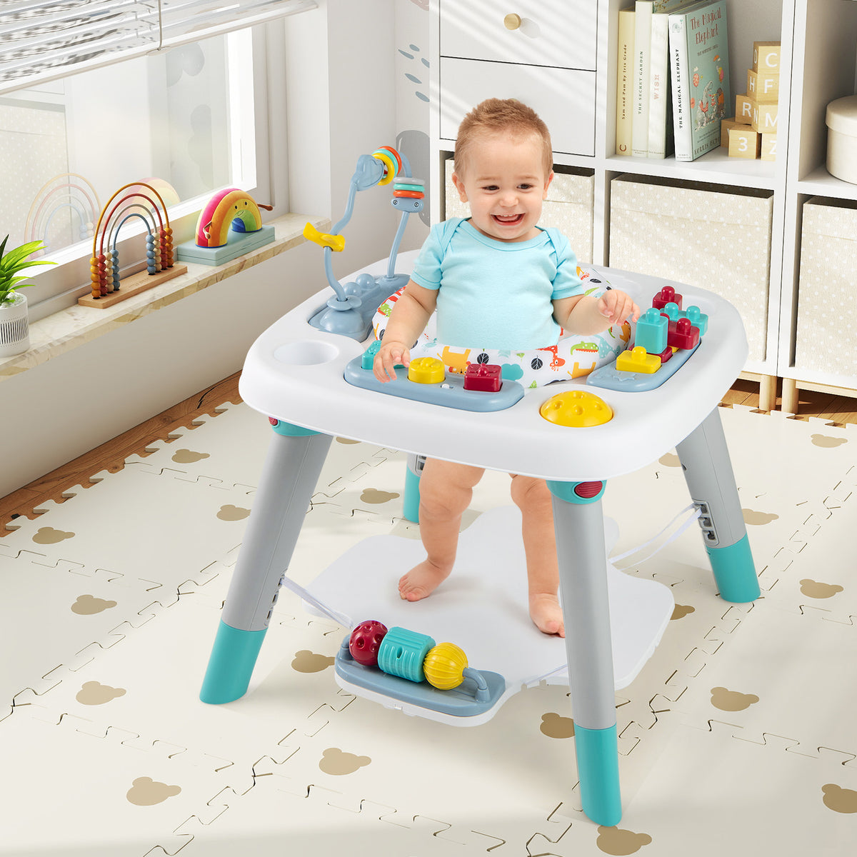 6-in-1 Baby Activity Center Infant Jumper with Adjustable Height & 360° Seat