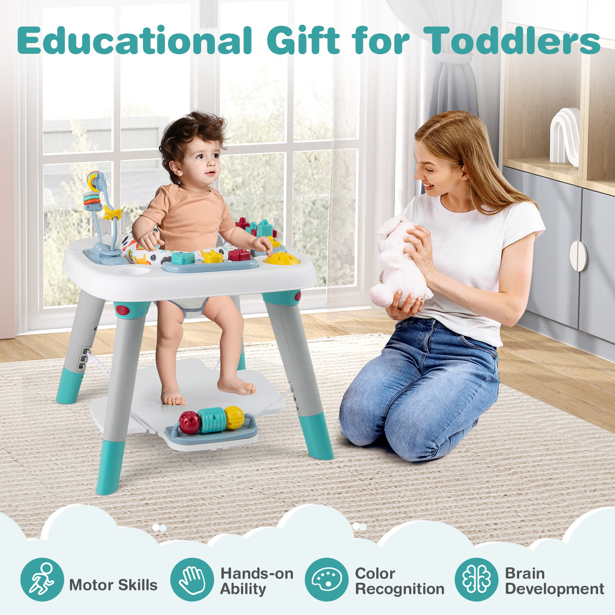 6-in-1 Baby Activity Center Infant Jumper with Adjustable Height & 360° Seat