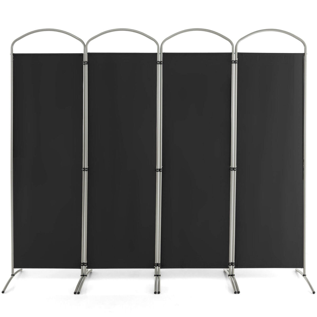 Black 6-Panel Freestanding Folding Privacy Screen Room Divider - Costway