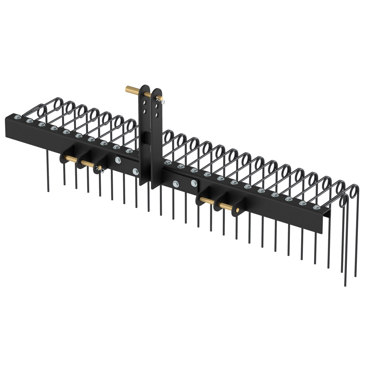 60 Inch Pine Straw Rake Tow Behind Landscape with 26 Metal Coil Tines