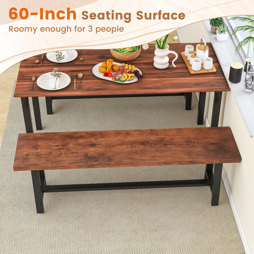 Entryway Shoe Bench 60 Inches - Metal Frame Dining Bench