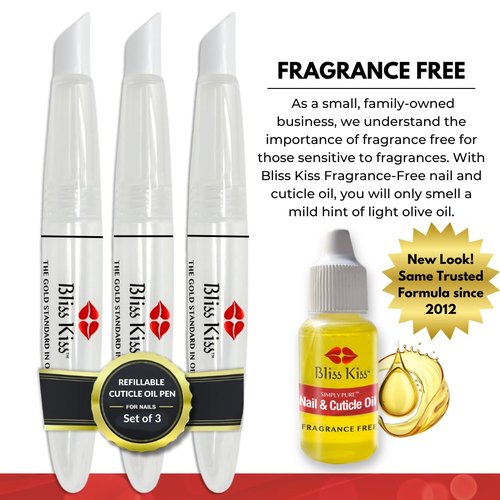 Bliss Kiss 3-Refillable Cuticle Oil Pens + Simply Pure Nail & Cuticle Oil
