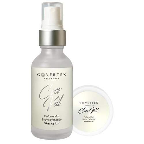 Govertex Coco Veil Hair & Body Perfume Mist - Coconut Cream, Vanilla, Peach & Jasmine Perfume | 60ml | Signature Women Fragrance - Long Lasting Hair and Body Mist