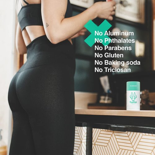 Hume Supernatural Aluminum Free Deodorant for Women & Men - Probiotic and Plant-Based, Long-Lasting Moisture Absorbing - Clean and Effective (Desert Bloom, Amber Woods & After Rain)
