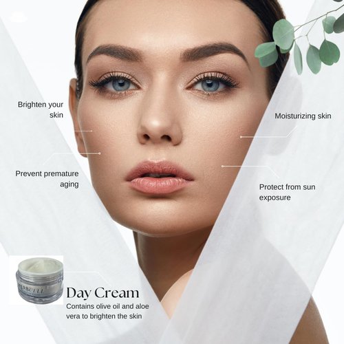 HERBCELL Anti-Aging Day Cream with Plant Stem Cells & Collagen - Moisturizing Face Cream for Wrinkle Repair, Firming, and Hydration - 1.7 oz