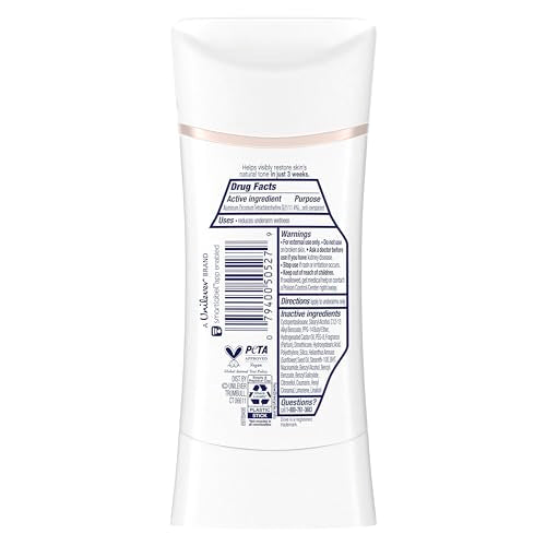 Dove Antiperspirant Deodorant Stick Even Tone Shea Butter & Vanilla Pack of 3 for 48h Odor and Sweat Protection & Skin Restoration, with Niacinamide & Visible Results in 3 Weeks, 2.6 oz