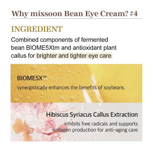 mixsoon Bean Cream 1.69 fl.oz / 50ml Bean Eye Cream 0.67 fl oz / 20ml