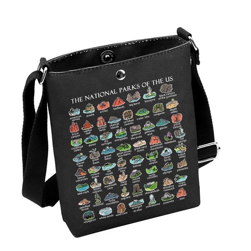 MNIGIU National Parks Tote Bag US National Parks Camper Gift National Parks Hiking Lover Gift (U-S-ParksBlack)