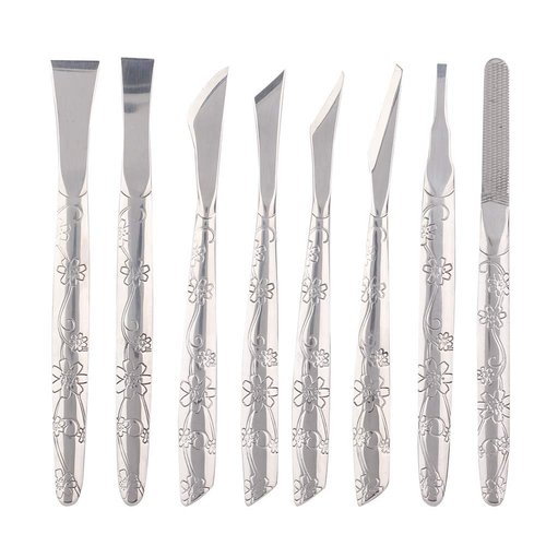Footstep Horny Tool, Remove 8 Pcs of Stainless Steel Foot File Horny Remover Foot Calluse Shaver Pedicure Tool Set, Foot Skin Planer Foot Stone Foot Board