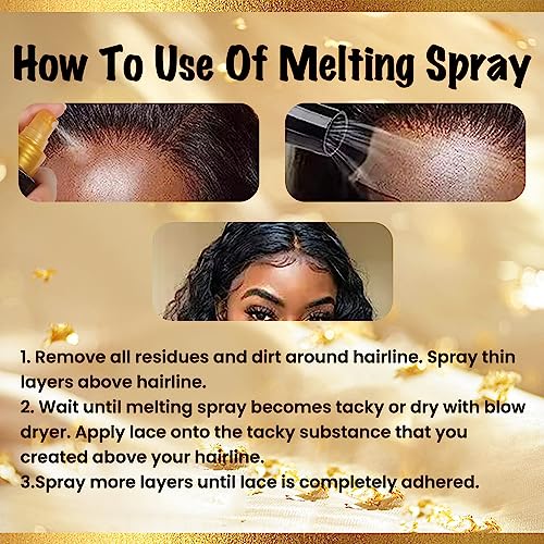 Brzeaf Lace Melting Spray and Holding Spray(120ml), Extreme Hold & Glueless, Melting Spray for Lace Wigs, Strong Natural Finishing Hold, Dries Quickly, Wig Melting Spray & Hair Adhesive for Wigs