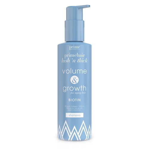 PRIME PROMETICS PrimeHair Lush N' Thick Shampoo for Mature Women – Biotin Enriched, Sulfate-Free and Paraben-Free Shampoo with Hair Growth Promoting Ingredients – Volumizing, Hydrating