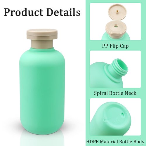Wowang Squeeze Bottles for Liquild 2 Pcs 6.7oz/200ml Travel Shampoo and Conditioner Bottles for Toiletries Plastic Bottle with Flip Cap Refillable Lotion Container