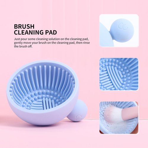 Docolor Makeup Brushes 16Pcs Makeup Brush Set with Makeup Bag Makeup Sponge & Brush Cleaning Pad Professional Face Powder Kabuki Foundation EyeShadow Concealers Brush Kit Gift Box Fantasy Series Ⅲ