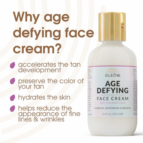 GLEOW Face Tanning Drops to Add to Moisturizer, Face Self Tanner with Revitalizing Cream, Bronzing Drops with Hydrating Cream 1oz+3.4oz