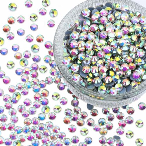 NCB 14400pcs Hotfix Crystal Rhinestones for Clothes Crafts, Hot Fix Bulk Flatback Crystals, Iron on Hotfix for DIY Decoration 100 Gross (Crystal AB, ss20/14400pcs)