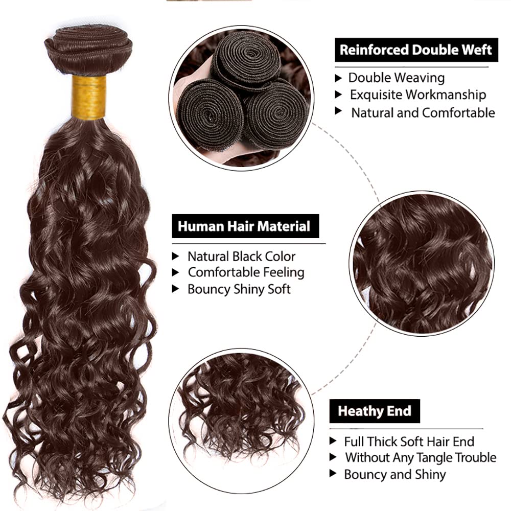 #4 Bundles Human Hair #4 Chocolate Brown Bundles Dark Brown 1 Bundle 22 inch Color 4 Human Hair Bundle