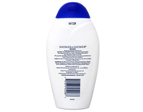 Shower to Shower Sport Absorbent Body Powder 8 oz (Pack of 6)