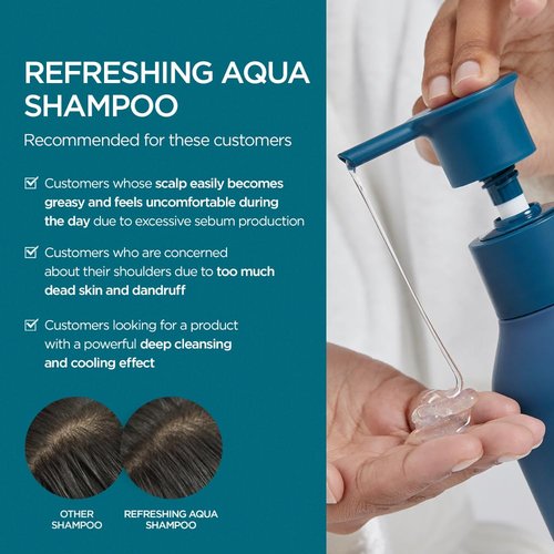 AYUNCHE Refreshing Shampoo for Oily Scalp, 11.8oz Purifying & Cool Down | Powerful Cooling & Deep Cleansing | Anti-Dandruff Shampoo | Korean Salon Brand