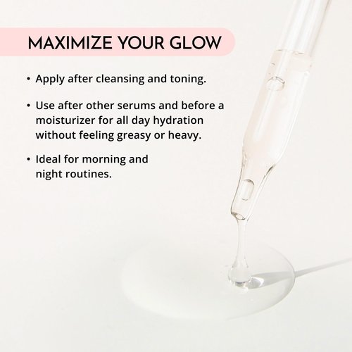 MAELOVE Hydrator Hyaluronic Acid B5 Serum with Resveratrol for Instantly Dewy Glow, Fills Fine Lines, Lightweight and Non Greasy, 1.0 fl oz