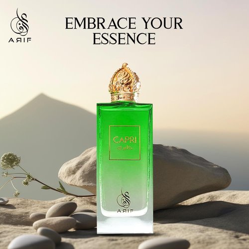 ARIF Capri Perfumes – Fresh Aromatic Perfume for Women – Litchi, Jasmine, Turkish Rose, and Petalia – Long-Lasting Fragrance with Cedar and Incense – Eau de Parfum – 3.4 oz