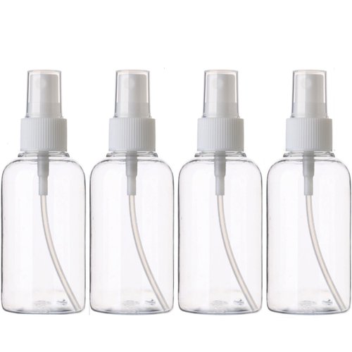 SINIDE Plastic Spray Bottles 75 ML - 8 Pack 2.5 oz Fine Mist Clear Travel Bottle Set, Empty Reusable Portable Refillable Makeup Sprayer Containers for Perfume, Liquids, Aromatherapy, Cleaning Solution