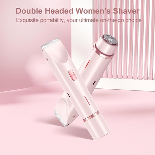 Bikini Trimmer for Women,2025 New Bikini Shaver,Electric Razor & Shaver with Dual Ceramic Blades,Painless Hair Removal,Rechargeable Razor Body Hair Trimmer for Wet & Dry Use