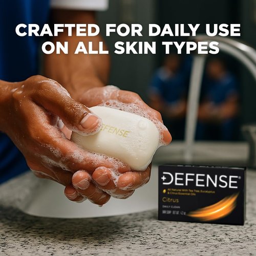 Defense Soap 5pk All Natural Citrus Bar Soap | Made by Wrestlers with Tea Tree Oil & Eucalyptus Oil to Promote Healthy Skin