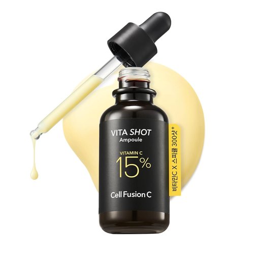 Cell Fusion C Toning C Vita Shot Ampoule, Brightening Vitamin C Serum for Face with Spicules, Zero Dark Spots & Glow Serum for Sensitive Skin, 20g / 0.7 oz.