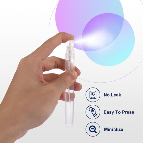 QTLCOHD 120 Pcs 10 ml Mini Spray Bottle, Perfume Sample Bottles, Empty Plastic Refillable Atomizer Fine Mist Portable Spray Bottle for Travel Perfume Essential Oil