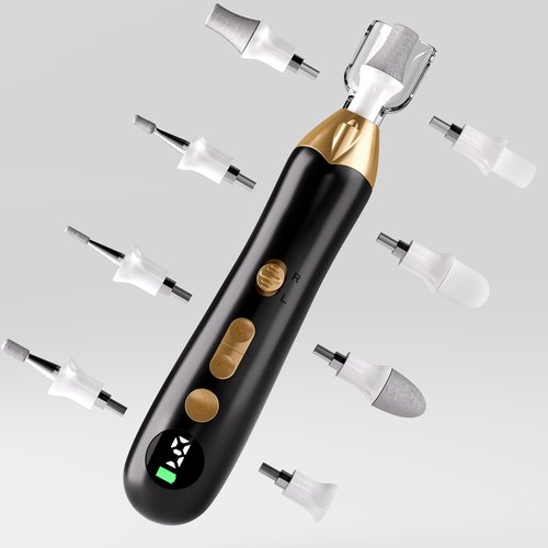 PANUSU Electric Nail File Drill: Rechargeable Cordless Nail Drill – 9-Speed Rechargeable Electric File for Acrylic & Gel Nails, Portable Manicure & Pedicure Set for Home & Salon