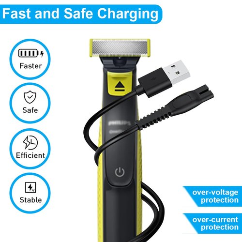 Charger Cord for Philips Norelco Series Shaver 2400-X3001 QP2724 QP2834 QP1924 MG5910 MG7910 MG9510 MG9520 S3243 S5880 S7885 X5006, One Blade Power Cord (Fit New Version One Blade)