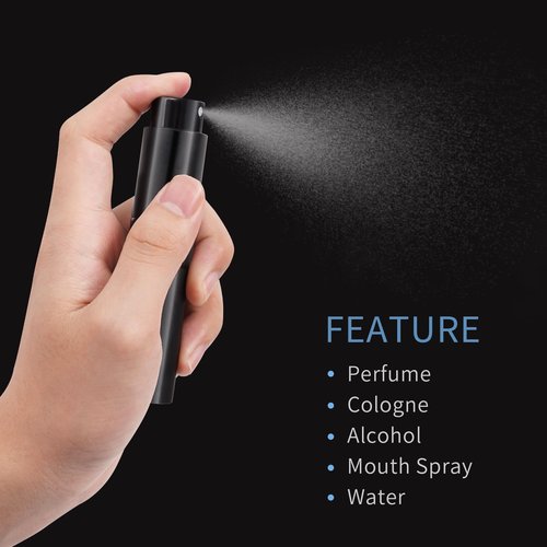 Putmhim 3Pcs 8ml Cologne Travel Bottle, Perfume Atomizer, Refillable Perfume Sprayer, Twist Up Perfume Bottle, Mini Perfume Dispenser（Black）