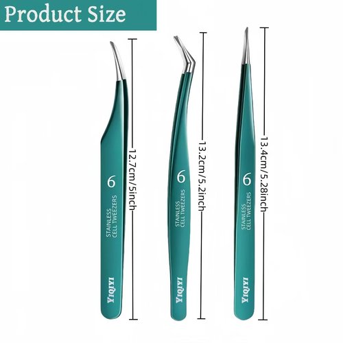 Eyelash Tweezers Set for Lash Extension 3PCS High-precision False Lash Tweezers for Eyelash Clusters Straight and Curved Stainless Steel Lash Applicator Tool