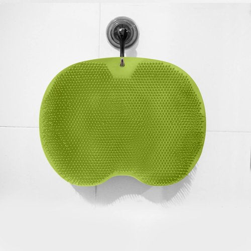 Bath Massage Pad, Shower Foot & Back Scrubber, Body Scrubber, Lazy Bath Massage Cushion Brush with Suction Cups, Bathroom Wash Foot Mat, Foot SPA, Exfoliating Dead Skin Foot Brush(Green)