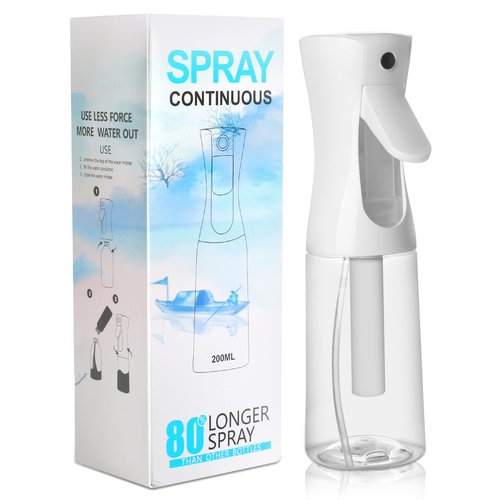 Joe zlvy Empty Spray Bottle for Hair 6.76 Oz/200ml, Continuous Spray Bottle Fine Mist Sprayer, Suitable for hairstyles, cleaning, plants, pets, and hairdressers