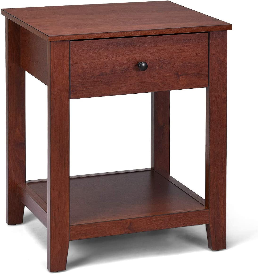 2-Drawer Nightstand Set, Dark Brown