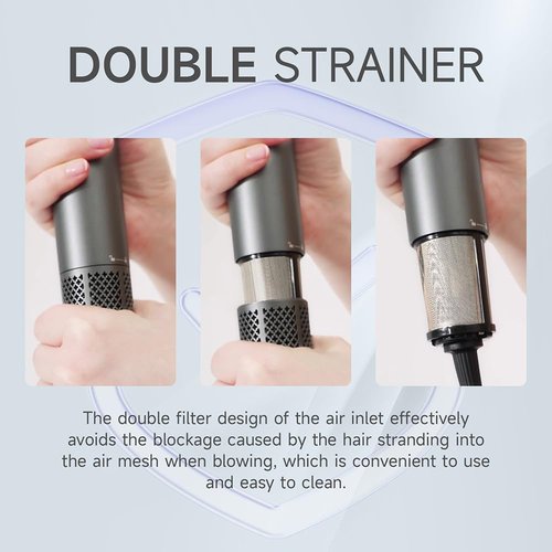 Hair Dryer with Digital Display, High Speed11000RPM, 4 Level Temperature/Speed Settings, Double air Filter, Low Noise, Lightweight, Portable for Travel