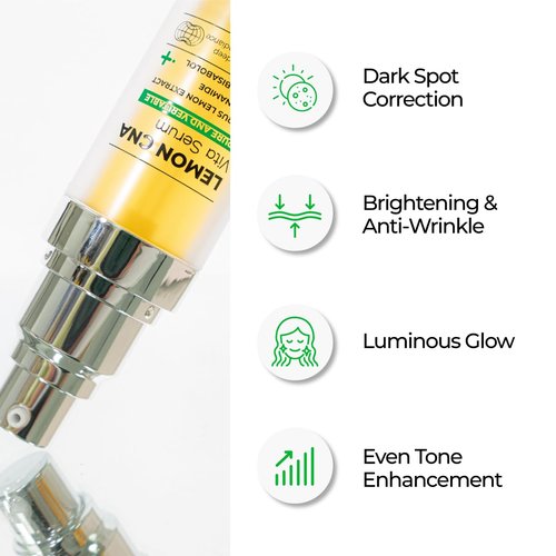IZEZE LEMON CNA Vita Serum 1.01 fl.oz, 30 ml | Vitamin C for Glow Skin, Niacinamide Face Serum, Non Greasy, Light Weight, Elasticity Improvement, Skincare Korean