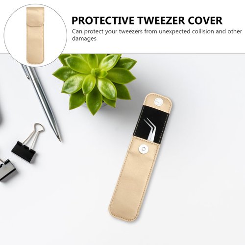 Ipetboom 3pcs Tweezers Protective Case Beauty Eyelash Tweezer Sleeve Lashes Kit Eyelash Tweezer Cover Lash Kit Protective Tweezer Leather Sleeve Pu Leather Puller Miniature