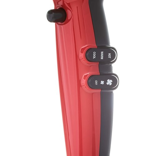 RED by Kiss Tourmaline Ceramic 2200W PRO - Professional Hair Dryer with Extra Combs, Frizz-Free Hair, Six Heat Settings Blow Dryer