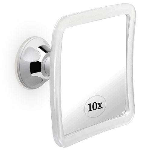 MIRRORVANA 10X Magnifying Makeup Mirror with Suction Cup - Suitable for Cosmetic, Vanity, Bathroom, and Travel Use - Designed for Precise Makeup Application and Skin Care - 6.3" x 6.3" (Square)