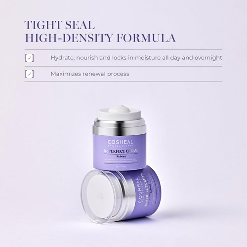 COSHEAL Re’Perfect Cream 1.76 oz, Anti-Aging Moisturizer with Peptides, Collagen & Elastin for Wrinkle Reduction, Firming & Skin Barrier Care, Hypoallergenic, Korean Skin care