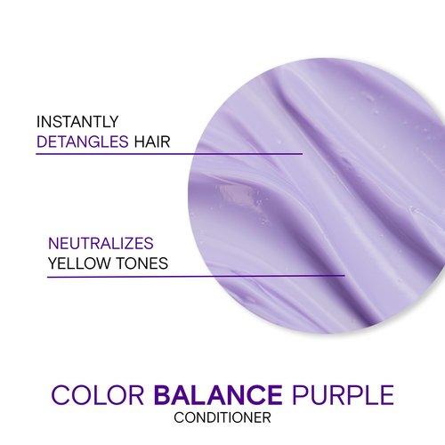 Joico Color Balance Purple Conditioner | For Cool Blonde, Gray Hair | Eliminate Brassy Yellow Tones | Boost Color Vibrancy & Shine | UV Protection | With Rosehip Oil & Green Tea Extract | 33.8 Fl Oz