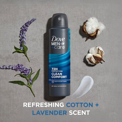 Dove Men+Care Antiperspirant Dry Spray Deodorant for Men Clean Comfort 72 Hour Sweat and Body Odor Protection - 3.8 oz 3 Count