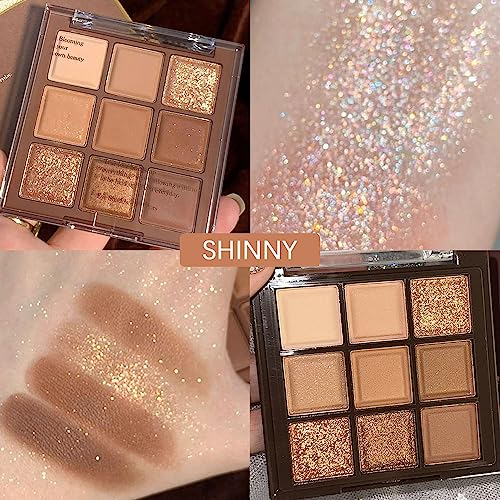 Neutral Nude Brown Smokey Eye Shadow Palette,Rose Gold Bronze Naked Cream Eyeshadow Palette Makeup,Natural Eyeshadow for Eyes Long Lasting Naturing-Looking