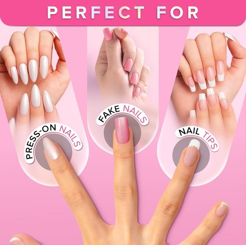 Super Strong Nail Glue for Press Ons - Fake Nails - Brush, Tip applicator, Fast Drying, Long Lasting, Mess Free, Glue Strong, pressons, Gel