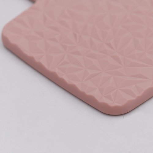 YCHMIR Square Hand Held Mirror Hand Mirror Travel Mirror Diamond Pattern 9 x 5.1 inch Pink