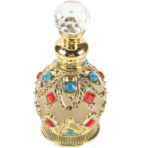Kisangel 1pcs Vintage Perfume Bottle, 15ml Glass Empty Perfume Jar with Oil Dropper Fragrance for Mini Sample Containers