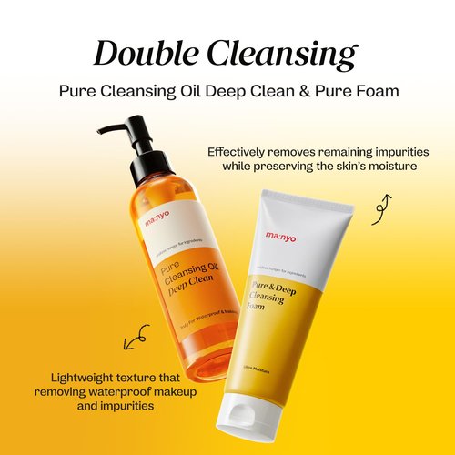 ma:nyo [Cleansing Set Pure Cleansing oil deep clean 6.7 fl oz & Pure deep cleansing foam 6.7 fl oz